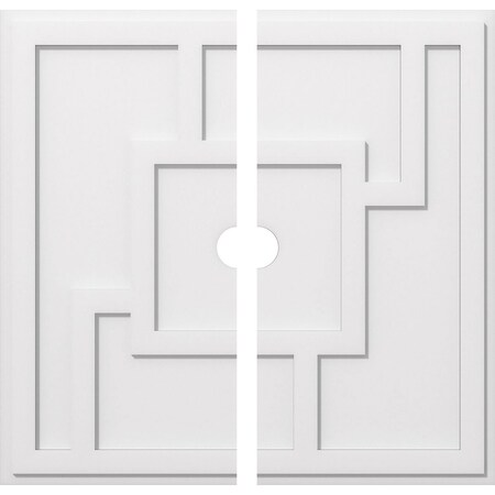 Ekena Millwork Knox Architectural Grde PVC Contemporary Ceiling Medallion, Two Piece, 34"OD x 3"ID x 11 3/4"C x 1"P CMP34KX2-03000